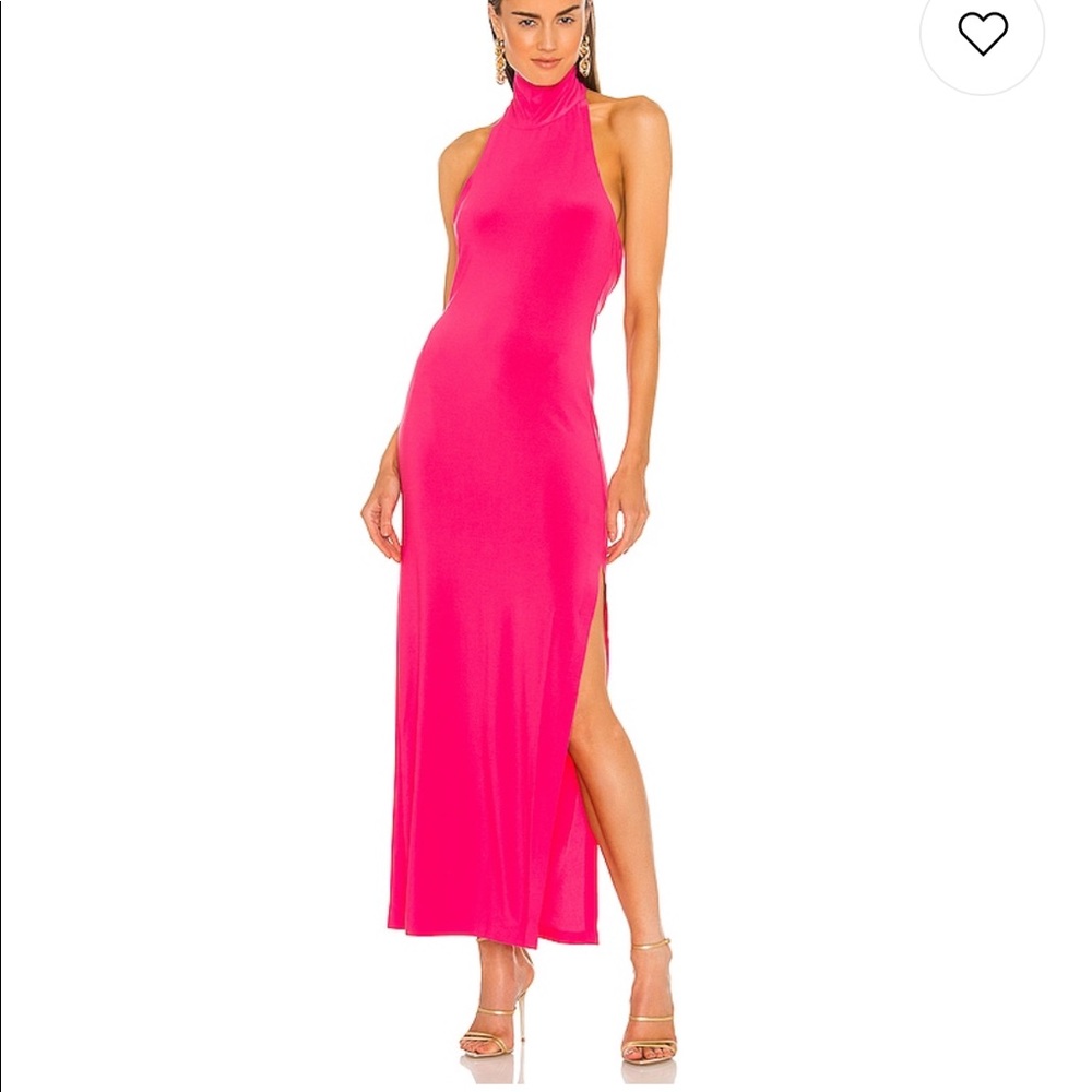 Norma Kamali Halter Turtle Gown in Rose